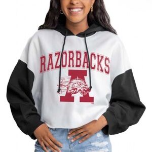 GAMEDAY COUTURE ARKANSAS RAZORBACKS WOMENS CROP HOODIE Size S